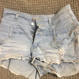 High Waisted Blue Jean Shorts